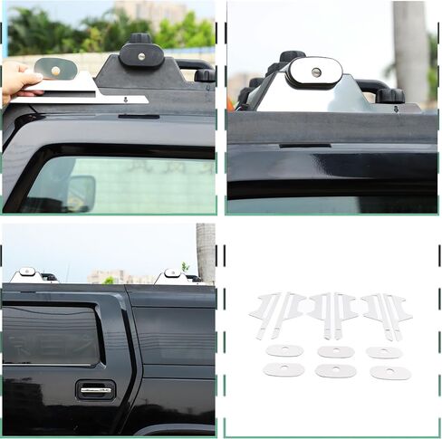 رف سقف من الفولاذ المقاوم للصدأ PIUGILH متوافق مع Hummer H2 2003-2009، ملصق دعامة سقف السيارة in Saudi Arabia