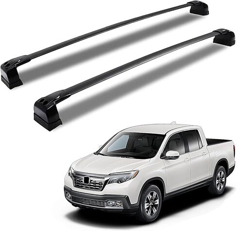 قضبان متقاطعة لحامل السقف لسيارة Honda Ridgeline 2017-2026، قضبان متقاطعة شديدة التحمل مصنوعة من الألومنيوم بالكامل، حامل بضائع على السطح لأمتعة التزلج على الجليد ودراجة الكاياك، أسود in Kuwait