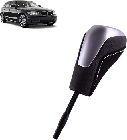 25162153758 Automatic Gear Shift Knob Shifter Compatible with BMW 1 Series E81/E82/E87 & 3 Series E90/E91/E92/E93 White Stitch Replace for 25-16-2-153-758 in Saudi Arabia