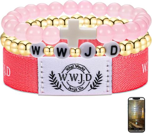 BOMAIL 3PCS WWJD Bracelets for Women Men - Faith Cross Bracelets Set What Would Jesus Do Bible Verse Wristband Bracelets Religious Inspirational Jesus Christian Jewelry Gifts in Kuwait