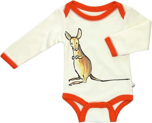 Babysoy Jane Goodall Long Sleeve Animal Pattern Bodysuit/Onesie in Kuwait