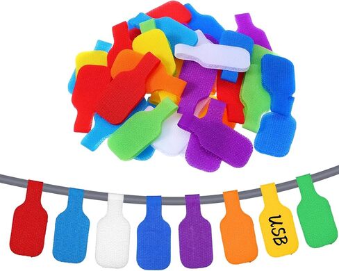 40 Pcs Cable Labels, Writable Cable Tags, Waterproof Cords Labels Multi-Color Electronic Cables Identification Tags for Wire Organization and Identification in Saudi Arabia