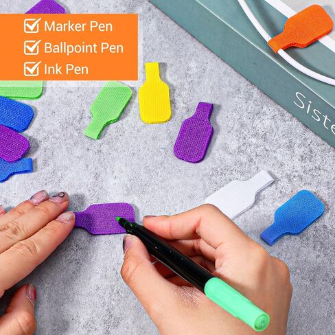 40 Pcs Cable Labels, Writable Cable Tags, Waterproof Cords Labels Multi-Color Electronic Cables Identification Tags for Wire Organization and Identification in Saudi Arabia