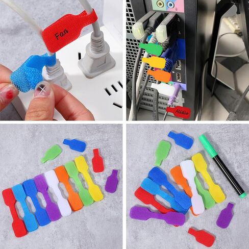 40 Pcs Cable Labels, Writable Cable Tags, Waterproof Cords Labels Multi-Color Electronic Cables Identification Tags for Wire Organization and Identification in Saudi Arabia