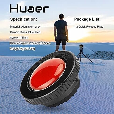 Quick Release Plate, Aluminium Alloy Round Mini Quick Release Plate for Manfrotto Compact Action Tripod Camera Plate (Red) in Kuwait