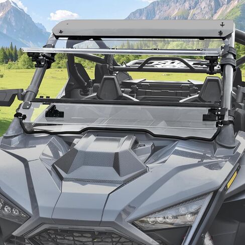 3-IN-1 Flip Up Windshield for Polaris RZR PRO XP/XP4 2020-2024 Accessories, 1/5" Hard Coated PC Adjustable Split Foldable Windshield for RZR PRO, Open/Vented/Closed in Saudi Arabia