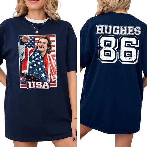 Jack Hughes USA Gold Hockey Shirt I Love My Country T-Shirt in Saudi Arabia