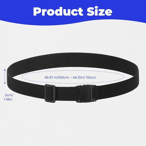 Bremorou Men's Stretchable Elastic Belt Unisex Adventure Elastic Belt for Men: Comfortable Black Nylon Stretchable Belt with Non-Metal Buckle in Saudi Arabia