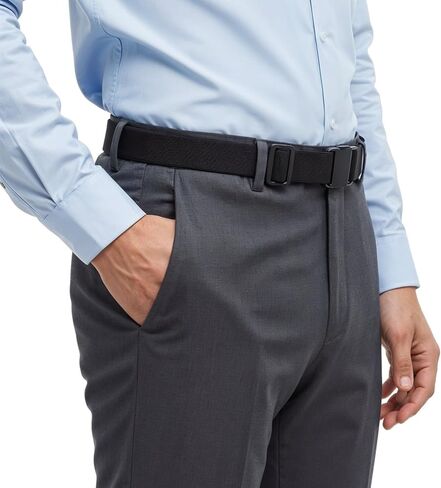 Bremorou Men's Stretchable Elastic Belt Unisex Adventure Elastic Belt for Men: Comfortable Black Nylon Stretchable Belt with Non-Metal Buckle in Saudi Arabia