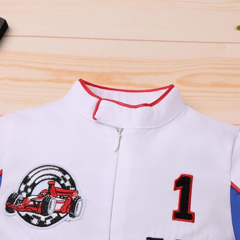 AWIBMK 1st Birthday Boy Outfit Race Car Jumpsuit Short Sleeve Baby Racer Driver Costume Cake Smash Photo Shoot Clothes in Saudi Arabia
