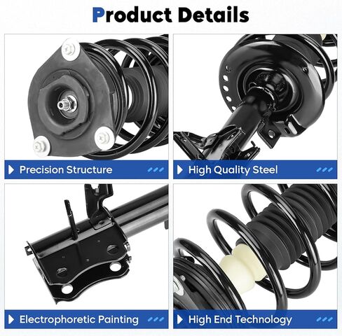 Front and Rear Struts Assembly Shock Absorber & Sway Bar End Link Compatible with 2007-2012 Nissan Sentra, Replace for 172379 172378 4341659 (6Pcs) in Saudi Arabia