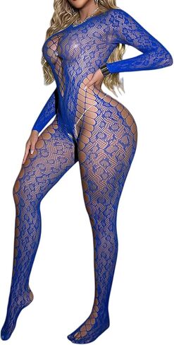 Women's One Piece Fishnet Lingerie Crotchless Bodysuit Mesh Bodystocking Sexy Tights Underwear Nightwear in Saudi Arabia