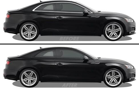 SlickMod Chrome Delete Blackout Vinyl Overlay for 2018-2023 Audi A5 / S5 Coupe Window Trim (Gloss Black) in Saudi Arabia