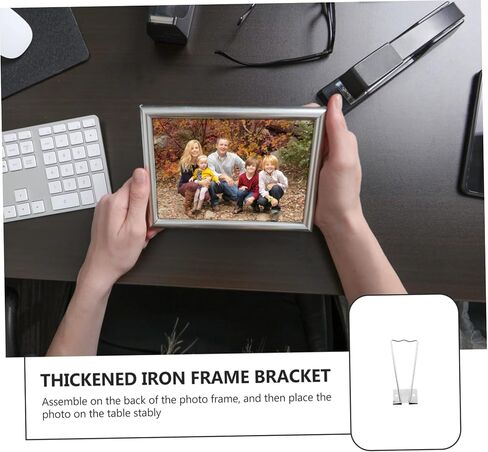 Luxshiny 10 قطع حامل قاعدة إطار بسيط إطار صور حديدي رفوف دعم للعرض المدمج، تصميم خفيف الوزن يمنع الانزلاق لتزيين المنزل وسهولة الإعداد in Kuwait