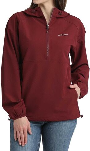 Cinch Women's Burgundy 1/2 Zip Windbreaker in Saudi Arabia