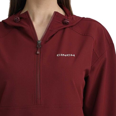 Cinch Women's Burgundy 1/2 Zip Windbreaker in Saudi Arabia