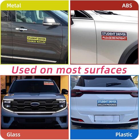 4 PCS New Driver Funny Car Decals, Student Driver Sticker for Car Non-Magnetic Removable Vinyl Decal Student Stickers “I'm Unpredictable,No Tailgating,Please Be Patient,I'm Freaking Trying" in Saudi Arabia
