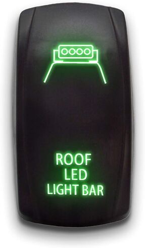 ROOF LED Light BAR - Green - STARK 5-PIN Laser Etched LED Rocker Switch Dual Light - 20A 12V ON/Off in Saudi Arabia