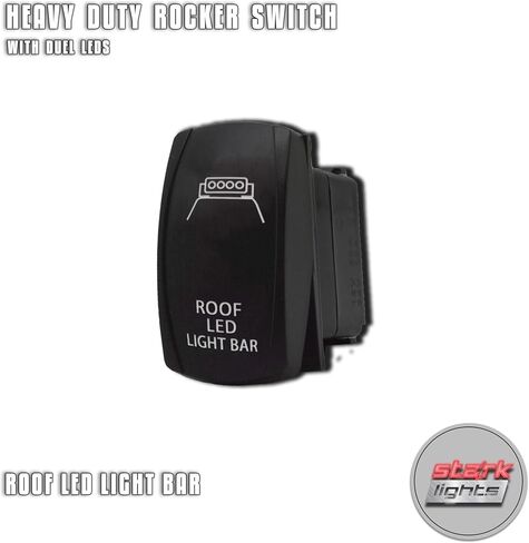 ROOF LED Light BAR - Green - STARK 5-PIN Laser Etched LED Rocker Switch Dual Light - 20A 12V ON/Off in Saudi Arabia