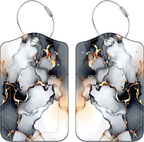 Colorful Butterfly Abstract Swirls Luggage Tags for Suitcases,with Stainless Steel Loop and Privacy Cover,Quick Identification ID Label,PU Leather Luggage Tags Suitable for Travel Bag Tags,2 Pack in Saudi Arabia