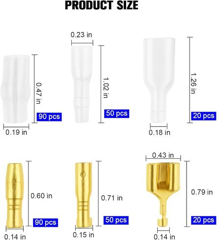 HZEL 320PCS Bullet Wire Connectors Kit, 3.9mm 3.5mm Male and Female Bullet Terminal Connectors with Insulation Sleeve, Heat Shrink Electric Butt Terminals, Universal for SUV RV Truck in Saudi Arabia