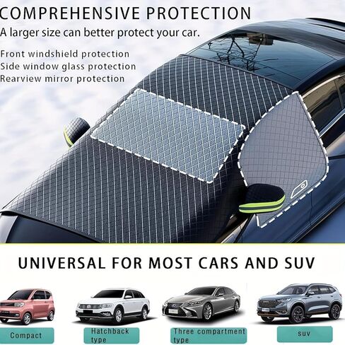 Universal Car Windshield Magnetic Snow Cover, Frost Cover with Side Window and Mirror Protector in Saudi Arabia