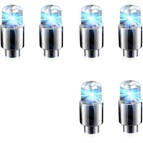 6 قطع من مصابيح LED لساق صمام الإطارات، مصابيح LED للعجلات 360 درجة، لمبة صمام فلاش نيون مقاومة للماء، عالمية لمعظم السيارات والشاحنات وسيارات الدفع الرباعي والدراجات النارية (أحمر) in Kuwait