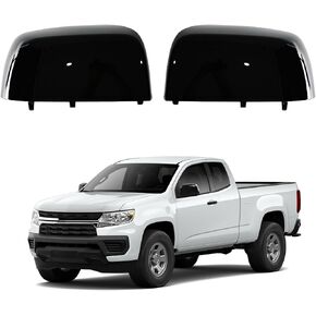 AUCERAMIC Glossy Black Mirror Cover Caps Clip on Replacement Fit for 2015-2022 Chevrolet Colorado GMC Canyon (2 Pcs Black Side View Mirror Covers Replacement) in Kuwait