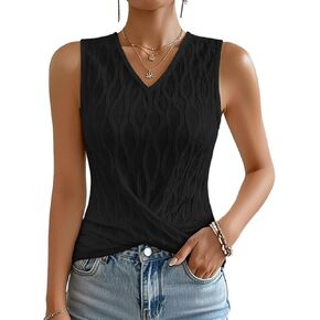 Womens Tank Tops 2026 Summer Casual Slim Vest Sleeveless V Neck Plain T Shirts Textured Lightweight Cute Summer Tops in Saudi Arabia