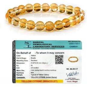 Citrine Bracelet, 1PC Natural Stretch Gemstone Bracelet 8mm (0.31 Inch) Beads 7-8.5 Inch Healing Crystal Energy Quartz Chakra Jewelry for Women Men Girls Gift birthday for unisex in Saudi Arabia