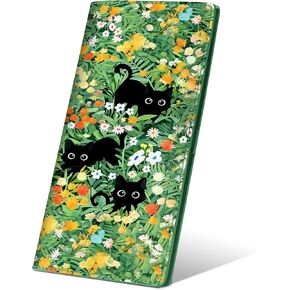 محفظة نسائية ثنائية الطي، محفظة نحيفة لمنع RFID للسيدات، حامل بطاقة ائتمان رفيع مع جيب بسحاب، زهور in Kuwait