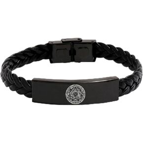 Religious Bible The Seals of Seven Archangels Amulet Leather Bracelet, Protection 7 Angels Prayer Talisman Bangle Cool Christian Jewelry for Men Women in Kuwait