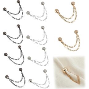 10 قطع من مشابك الملابس المغناطيسية متعددة الوظائف مع سلاسل، دبابيس ملابس مغناطيسية للقميص/الحاشية/الأكمام/السراويل/الحجاب/الأوشحة، مثبت أزياء متعدد الاستخدام للنساء والرجال in Kuwait