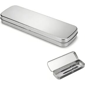 علبة أقلام رصاص معدنية من القصدير، علب صغيرة مع غطاء، صناديق مستطيلة فارغة لتخزين أقلام الرصاص والفرش وأقلام التلوين وحافظة معدنية متينة بمفصلات للوازم الفنية المكتبية in Kuwait