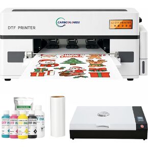 طابعة A3 DTF مع رأس طباعة XP600 - آلة طباعة مباشرة على الأفلام مزودة بتدوير الحبر الأبيض ووحدة تغذية الأسطوانات وبرنامج RIP لإنتاج الشركات الصغيرة (طابعة A3 DTF) in Kuwait