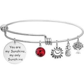 سوار كريستال جوهرة الميلاد من لينكي، You Are My Sunshine، My Only Sunshine سوار الصداقة المصنوع من الفولاذ المقاوم للصدأ in Kuwait