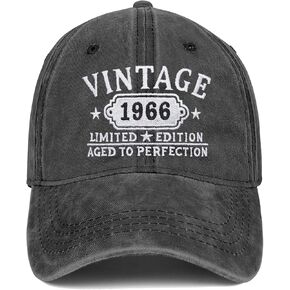 هدايا عيد ميلاد سعيد 60 للنساء والرجال خمر 1966 قبعة بيسبول أفكار هدايا مضحكة (أسود) in Kuwait