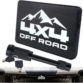 غطاء وصلة الجر LED بالعلم الأمريكي | يناسب أجهزة الاستقبال مقاس 2 بوصة و2.5 بوصة، باللون الأسود مع مصابيح LED بيضاء وقفل دبوس الربط | الأمن الوطني والفخر لشاحنتك أو سيارات الدفع الرباعي in Kuwait