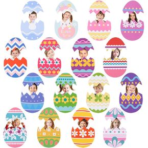 FOBSME 96 Pcs Paper Easter Egg Cutouts Colorful Easter Egg Bulletin Board Decorations 3 Size DIY Eggs Paper Cutouts with Glue Points for Photo Crafts Spring Holiday Classroom Party Decor,16 Styles in Kuwait