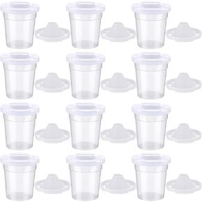 SiliFine 12 Packs No Spill Paint Cups with Lids for Kids Reusable Spill Proof Paint Cups for Classroom Arts Crafts Supplies in Kuwait