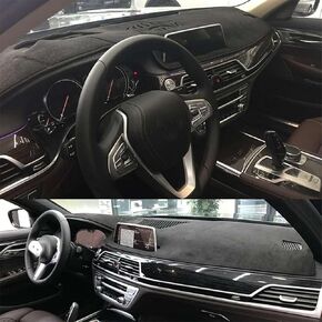 LAVIYE غطاء لوحة القيادة للسيارة من الجلد السويدي، لوحة العدادات، حصيرة داشمات، ملحقات الوسادة الواقية، لـ 2016-2022 BMW 7 Series G11 G12 730d 750 in Kuwait