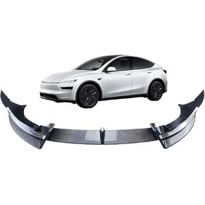 الجبهة حافة مصد السيارة ل تسلا نموذج Y جونيبر 2025 2026 الجبهة سبويلر الجناح الفاصل تقليم ABS مادة ألياف الكربون الملمس لا الحفر نموذج Y العرعر الملحقات in Kuwait