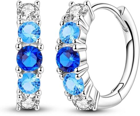 LAZA 925 Sterling Silver Hoop Earrings for Women, Sterling Silver Butterfly Hoops Colorful Flowers Hoop Huggie Earrings Hypoallergenic Jewelry Gifts for Women in Saudi Arabia
