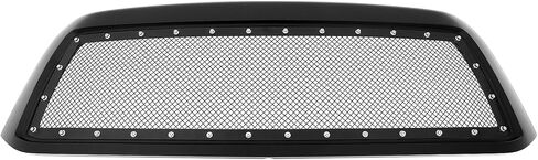 APS Compatible with Toyota Tundra 2010-2013 Without Logo Show Main Upper Stainless Steel Black Rivet Stud Mesh Front Grill Grille with Shell TP6755H in Saudi Arabia
