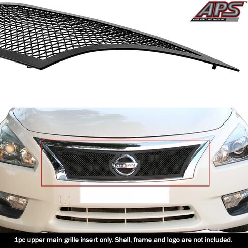 APS Premium Stainless Steel Black Mesh Grille Grill Insert Compatible with Nissan Altima 2013 2014 2015 Main Upper N19-H58367N in Saudi Arabia
