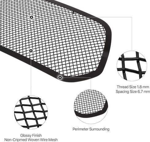 APS Compatible with Dodge Durango 2014-2020 Main Upper Stainless Steel Black Mesh Front Grill Grille Insert RE-D76347H in Saudi Arabia
