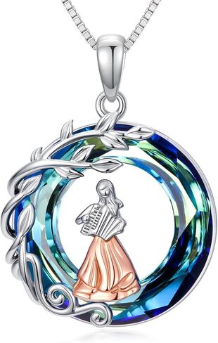YYB Ballet/Violin/Cello/Flute/Piano/Saxophone/Accordion/Harp/Guitar Necklace for Women 925 Sterling Silver Crystal Dancer Instrument Pendant Jewelry Music Lover Gifts for Women in Saudi Arabia