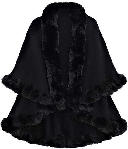 Caistre Rex Rabbit Fur Shawls Wraps for Women Winter Cashmere Cloak Shawl Knit Cardigan Coat Bridal Wedding Cover Up Shawl in Saudi Arabia