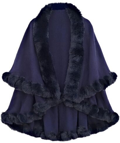 Caistre Rex Rabbit Fur Shawls Wraps for Women Winter Cashmere Cloak Shawl Knit Cardigan Coat Bridal Wedding Cover Up Shawl in Saudi Arabia