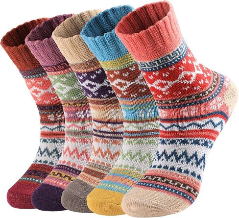 Wool Socks for Women - Womens Winter Warm Wool Sock Men Cozy Knit Boots Socks for Women in Saudi Arabia